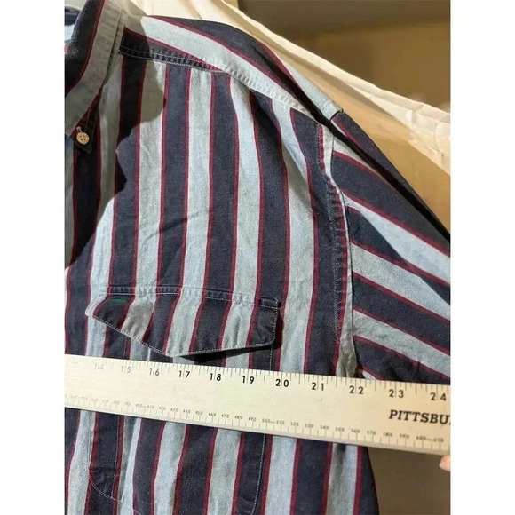 Tommy Hilfiger Mens XL VTG Y2K Crest Striped Button Shirt Multicolor Old Money - Picture 6 of 11
